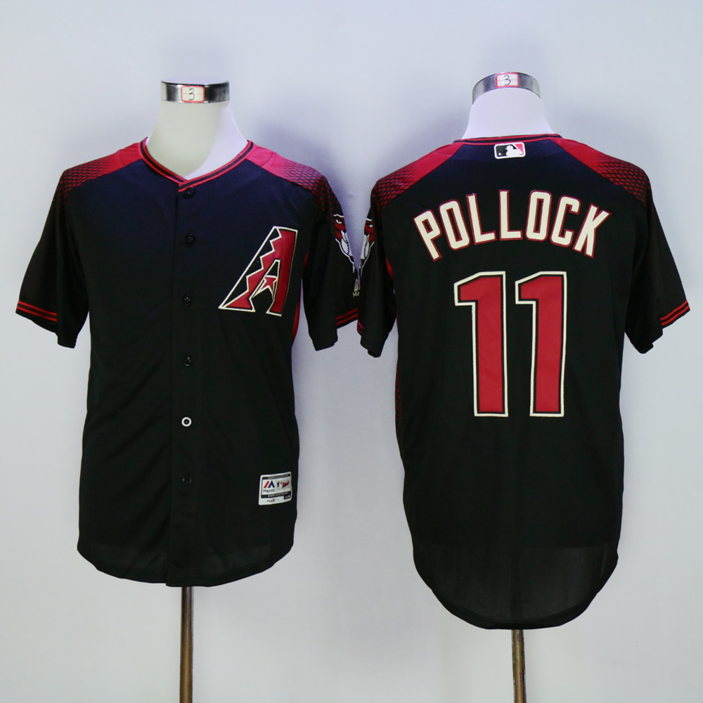 Men Arizona Diamondback 11 Pollock Black MLB Jerseys